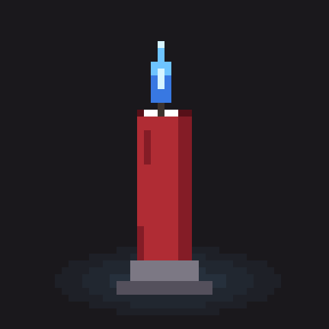 An Ember, a burning pixel candle